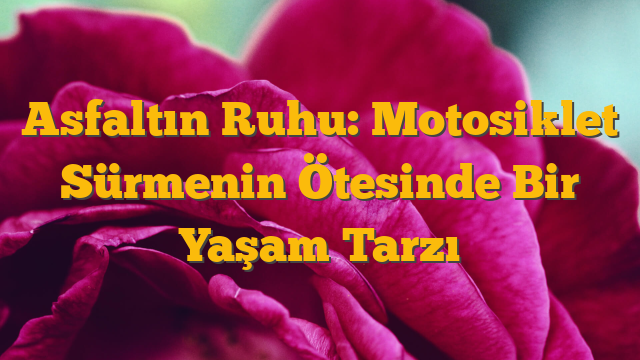 Asfaltın Ruhu: Motosiklet Sürmenin Ötesinde Bir Yaşam Tarzı