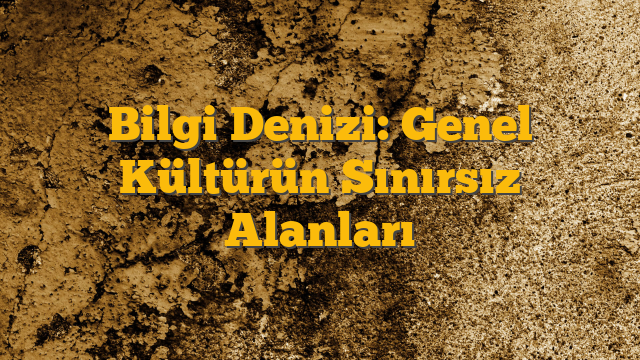 Bilgi Denizi: Genel Kültürün Sınırsız Alanları