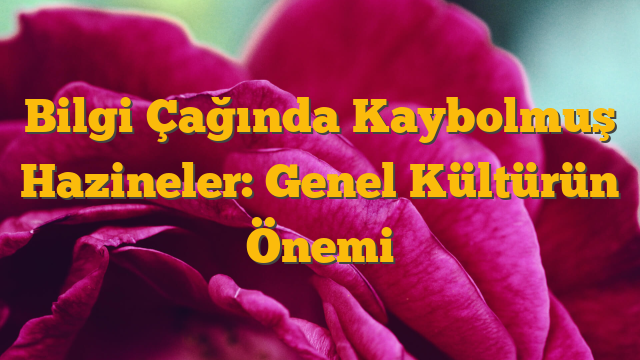 Bilgi Çağında Kaybolmuş Hazineler: Genel Kültürün Önemi