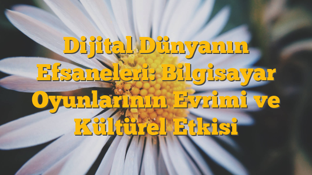 Dijital Dünyanın Efsaneleri: Bilgisayar Oyunlarının Evrimi ve Kültürel Etkisi