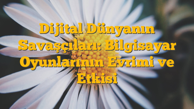 Dijital Dünyanın Savaşçıları: Bilgisayar Oyunlarının Evrimi ve Etkisi
