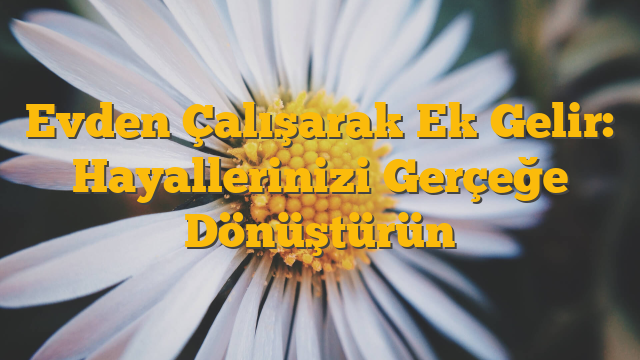 Evden Çalışarak Ek Gelir: Hayallerinizi Gerçeğe Dönüştürün