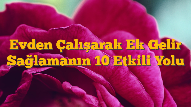 Evden Çalışarak Ek Gelir Sağlamanın 10 Etkili Yolu