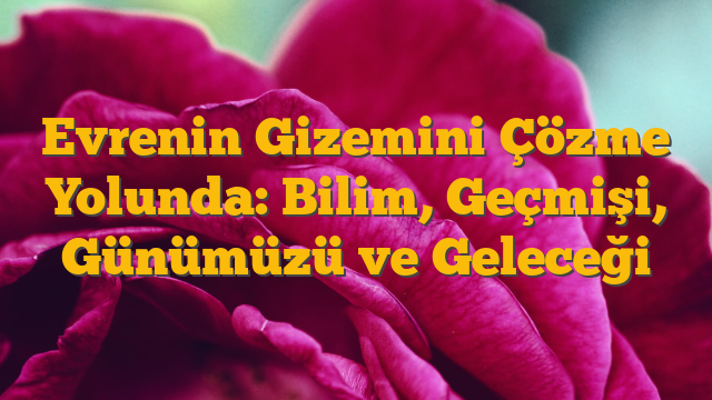 Evrenin Gizemini Çözme Yolunda: Bilim, Geçmişi, Günümüzü ve Geleceği