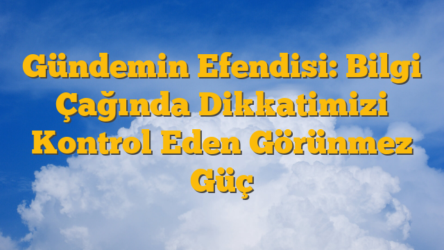 Gündemin Efendisi: Bilgi Çağında Dikkatimizi Kontrol Eden Görünmez Güç