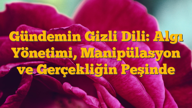 Gündemin Gizli Dili: Algı Yönetimi, Manipülasyon ve Gerçekliğin Peşinde