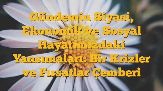 Gündemin Siyasi, Ekonomik ve Sosyal Hayatımızdaki Yansımaları: Bir Krizler ve Fırsatlar Çemberi