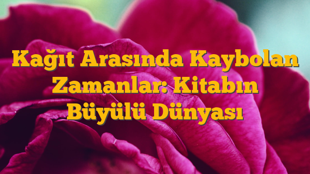 Kağıt Arasında Kaybolan Zamanlar: Kitabın Büyülü Dünyası