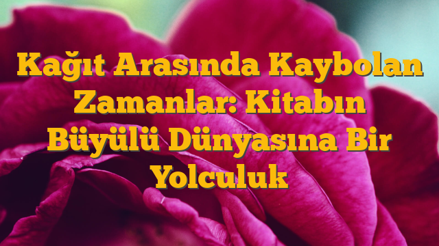 Kağıt Arasında Kaybolan Zamanlar: Kitabın Büyülü Dünyasına Bir Yolculuk