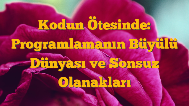 Kodun Ötesinde: Programlamanın Büyülü Dünyası ve Sonsuz Olanakları