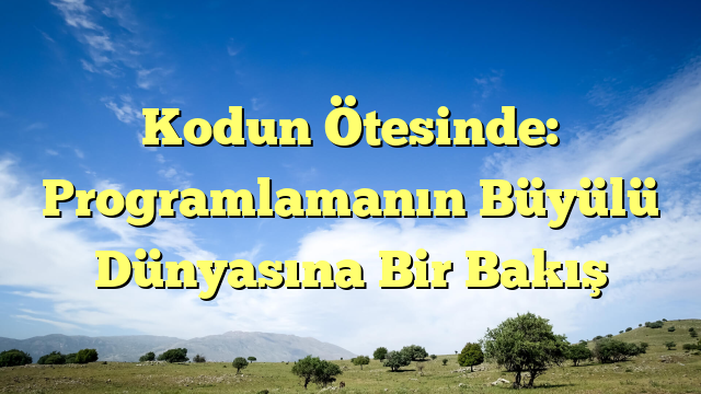 Kodun Ötesinde: Programlamanın Büyülü Dünyasına Bir Bakış