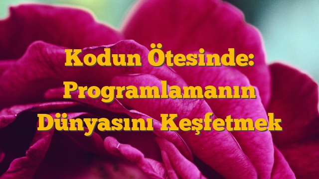 Kodun Ötesinde: Programlamanın Dünyasını Keşfetmek