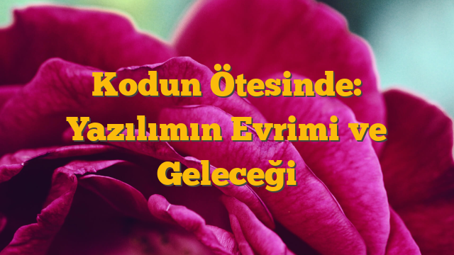Kodun Ötesinde: Yazılımın Evrimi ve Geleceği