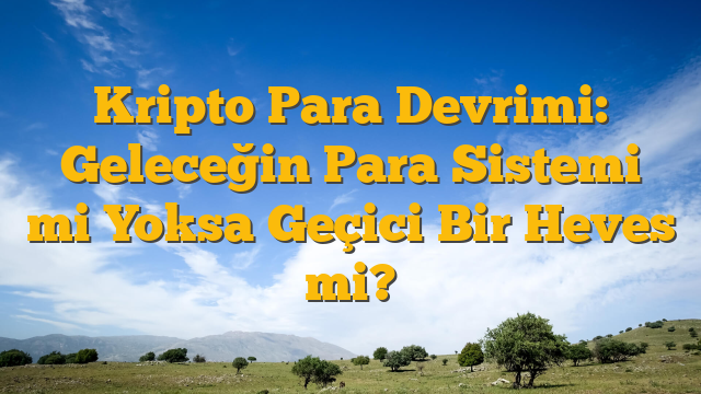 Kripto Para Devrimi: Geleceğin Para Sistemi mi Yoksa Geçici Bir Heves mi?