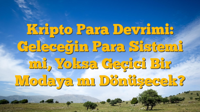 Kripto Para Devrimi: Geleceğin Para Sistemi mi, Yoksa Geçici Bir Modaya mı Dönüşecek?