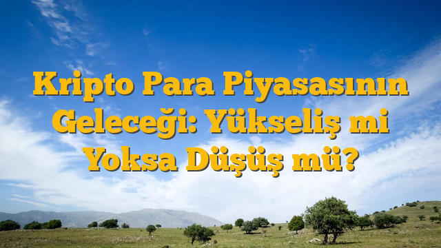 Kripto Para Piyasasının Geleceği: Yükseliş mi Yoksa Düşüş mü?