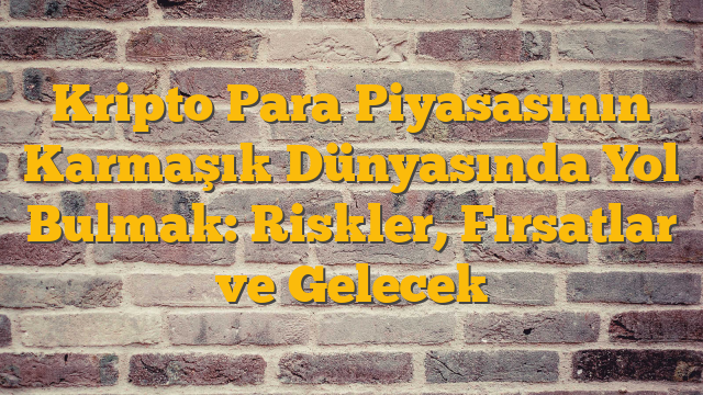 Kripto Para Piyasasının Karmaşık Dünyasında Yol Bulmak: Riskler, Fırsatlar ve Gelecek