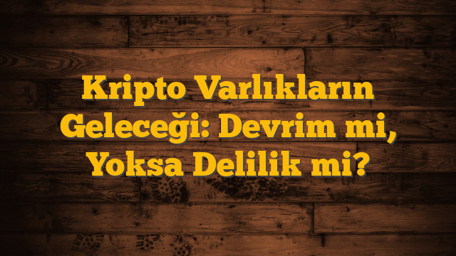 Kripto Varlıkların Geleceği:  Devrim mi, Yoksa Delilik mi?