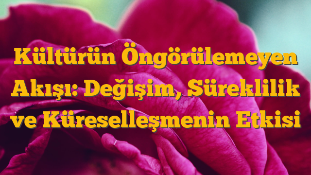 Kültürün Öngörülemeyen Akışı: Değişim, Süreklilik ve Küreselleşmenin Etkisi