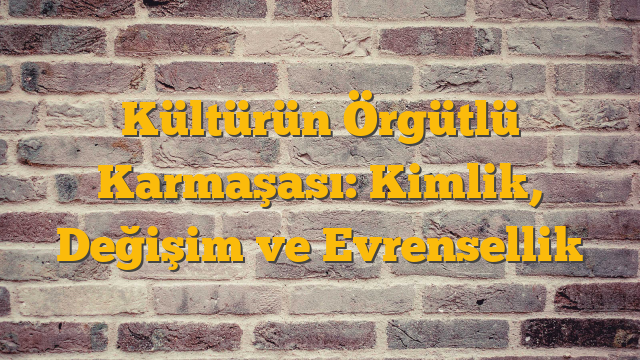 Kültürün Örgütlü Karmaşası: Kimlik, Değişim ve Evrensellik