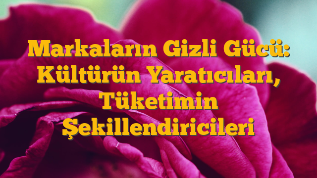 Markaların Gizli Gücü: Kültürün Yaratıcıları, Tüketimin Şekillendiricileri