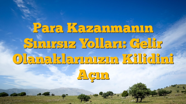 Para Kazanmanın Sınırsız Yolları: Gelir Olanaklarınızın Kilidini Açın