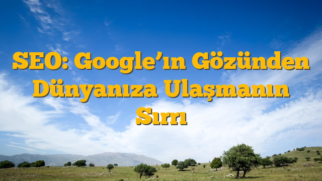 SEO: Google’ın Gözünden Dünyanıza Ulaşmanın Sırrı