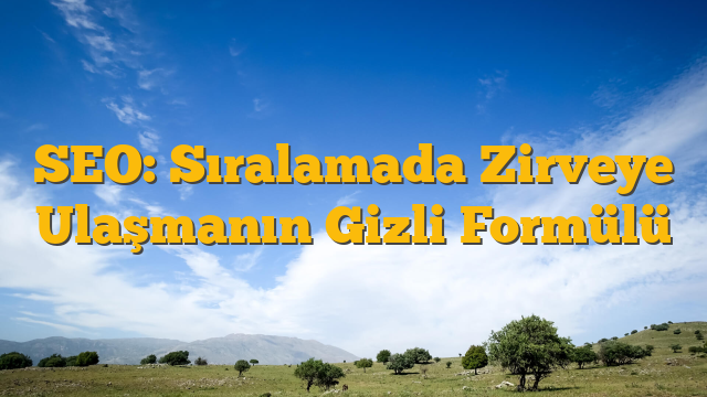 SEO: Sıralamada Zirveye Ulaşmanın Gizli Formülü