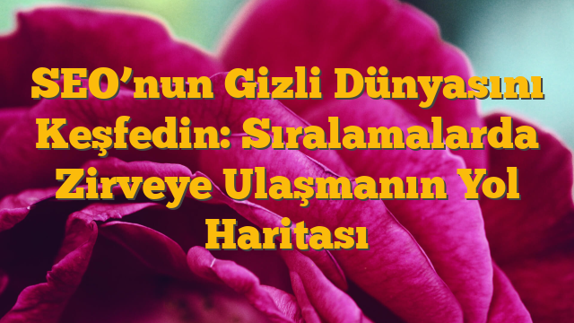 SEO’nun Gizli Dünyasını Keşfedin: Sıralamalarda Zirveye Ulaşmanın Yol Haritası