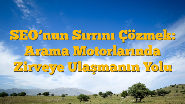SEO’nun Sırrını Çözmek: Arama Motorlarında Zirveye Ulaşmanın Yolu