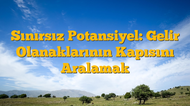 Sınırsız Potansiyel: Gelir Olanaklarının Kapısını Aralamak