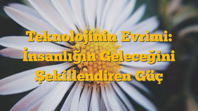 Teknolojinin Evrimi: İnsanlığın Geleceğini Şekillendiren Güç