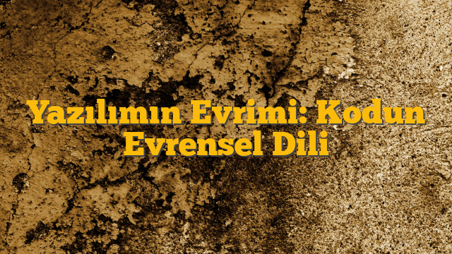 Yazılımın Evrimi: Kodun Evrensel Dili