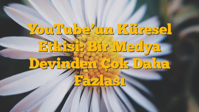 YouTube’un Küresel Etkisi: Bir Medya Devinden Çok Daha Fazlası