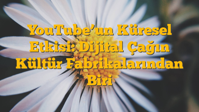 YouTube’un Küresel Etkisi: Dijital Çağın Kültür Fabrikalarından Biri