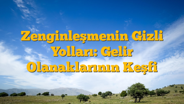 Zenginleşmenin Gizli Yolları: Gelir Olanaklarının Keşfi