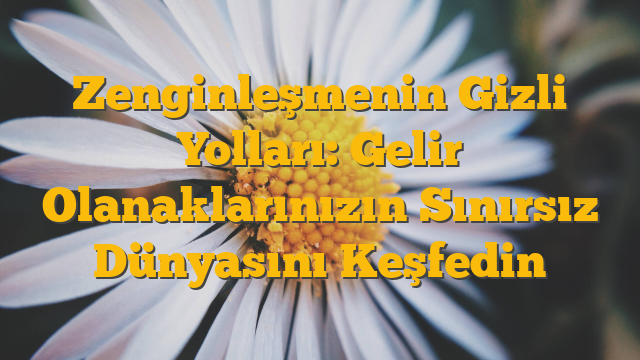 Zenginleşmenin Gizli Yolları: Gelir Olanaklarınızın Sınırsız Dünyasını Keşfedin