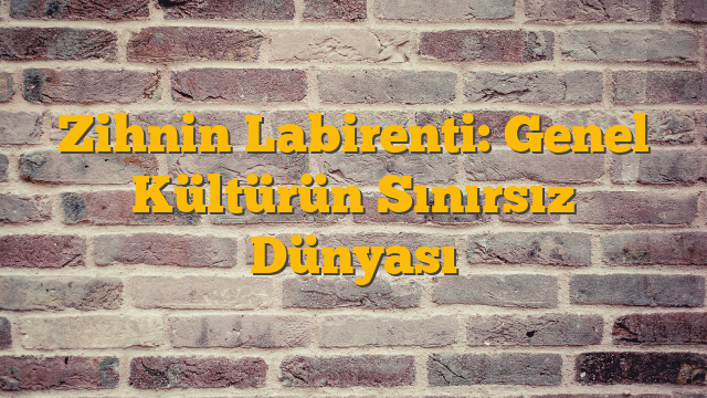 Zihnin Labirenti: Genel Kültürün Sınırsız Dünyası
