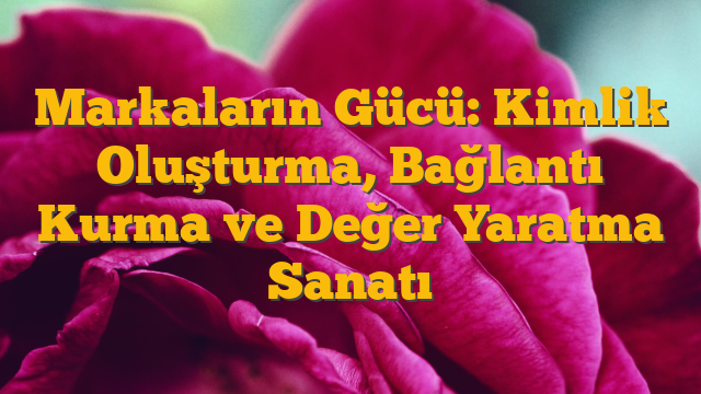 Markaların Gücü: Kimlik Oluşturma, Bağlantı Kurma ve Değer Yaratma Sanatı