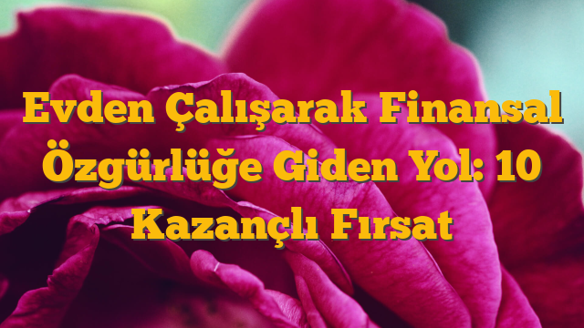Evden Çalışarak Finansal Özgürlüğe Giden Yol: 10 Kazançlı Fırsat