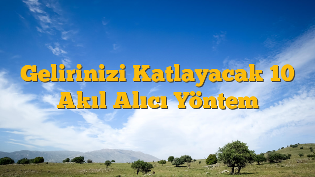 Gelirinizi Katlayacak 10 Akıl Alıcı Yöntem