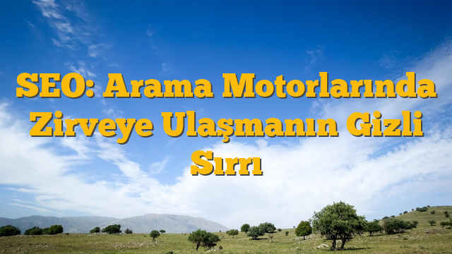 SEO: Arama Motorlarında Zirveye Ulaşmanın Gizli Sırrı