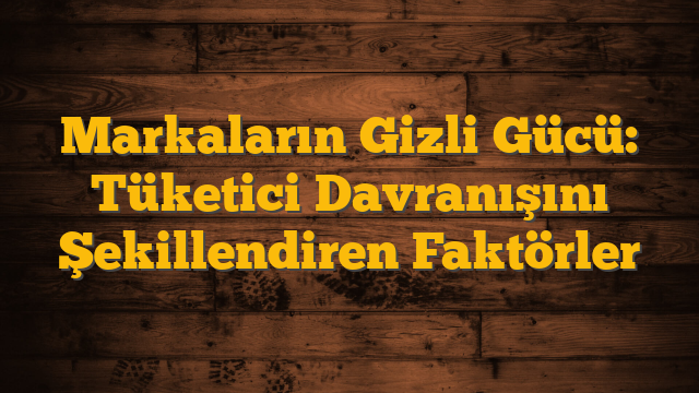 Markaların Gizli Gücü: Tüketici Davranışını Şekillendiren Faktörler