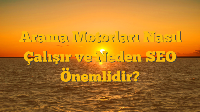 Arama Motorları Nasıl Çalışır ve Neden SEO Önemlidir?