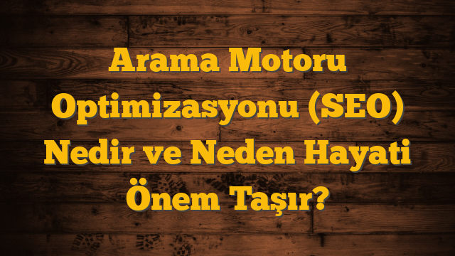 Arama Motoru Optimizasyonu (SEO) Nedir ve Neden Hayati Önem Taşır?