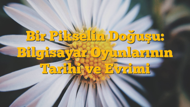 Bir Pikselin Doğuşu: Bilgisayar Oyunlarının Tarihi ve Evrimi