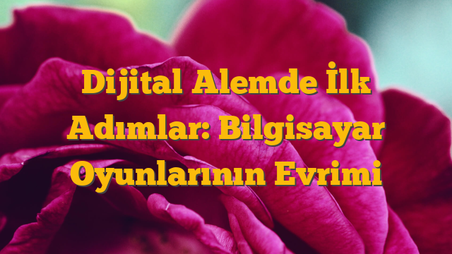 Dijital Alemde İlk Adımlar: Bilgisayar Oyunlarının Evrimi
