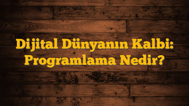 Dijital Dünyanın Kalbi: Programlama Nedir?