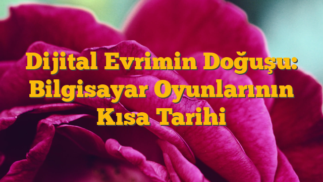 Dijital Evrimin Doğuşu: Bilgisayar Oyunlarının Kısa Tarihi