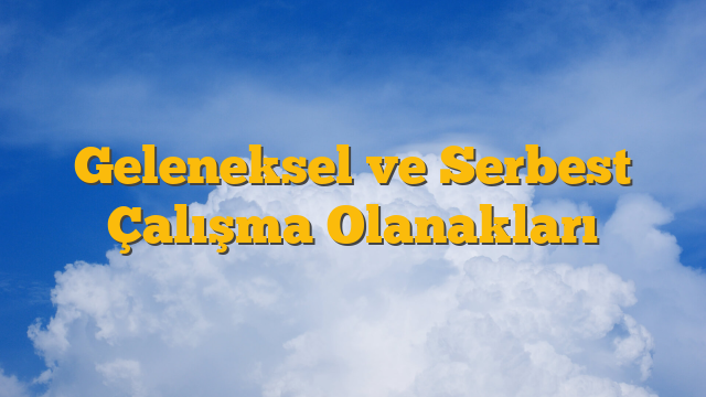 Geleneksel ve Serbest Çalışma Olanakları